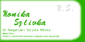 monika szlivka business card